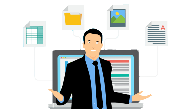 Web hosting and business services illustration